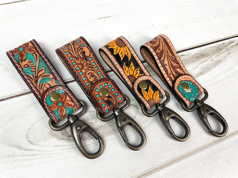 Add a Western Touch to Your Keys: Tooled Leather Tab Key Fob