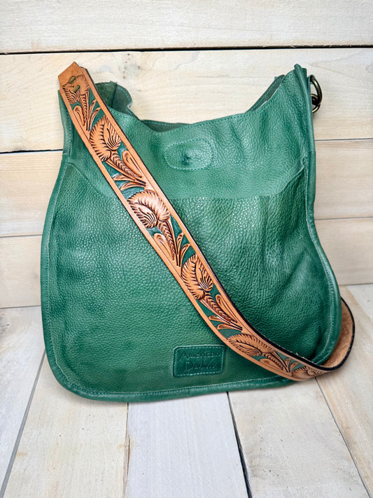 Soft Raw Leather Crossbody Handbag