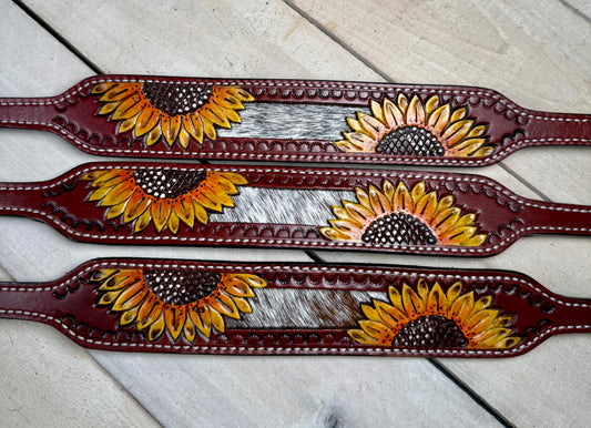 Painted Sunflower and Hide Wither Strap