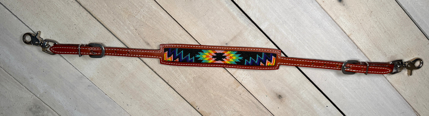 Neon Aztec Beaded Wither Strap