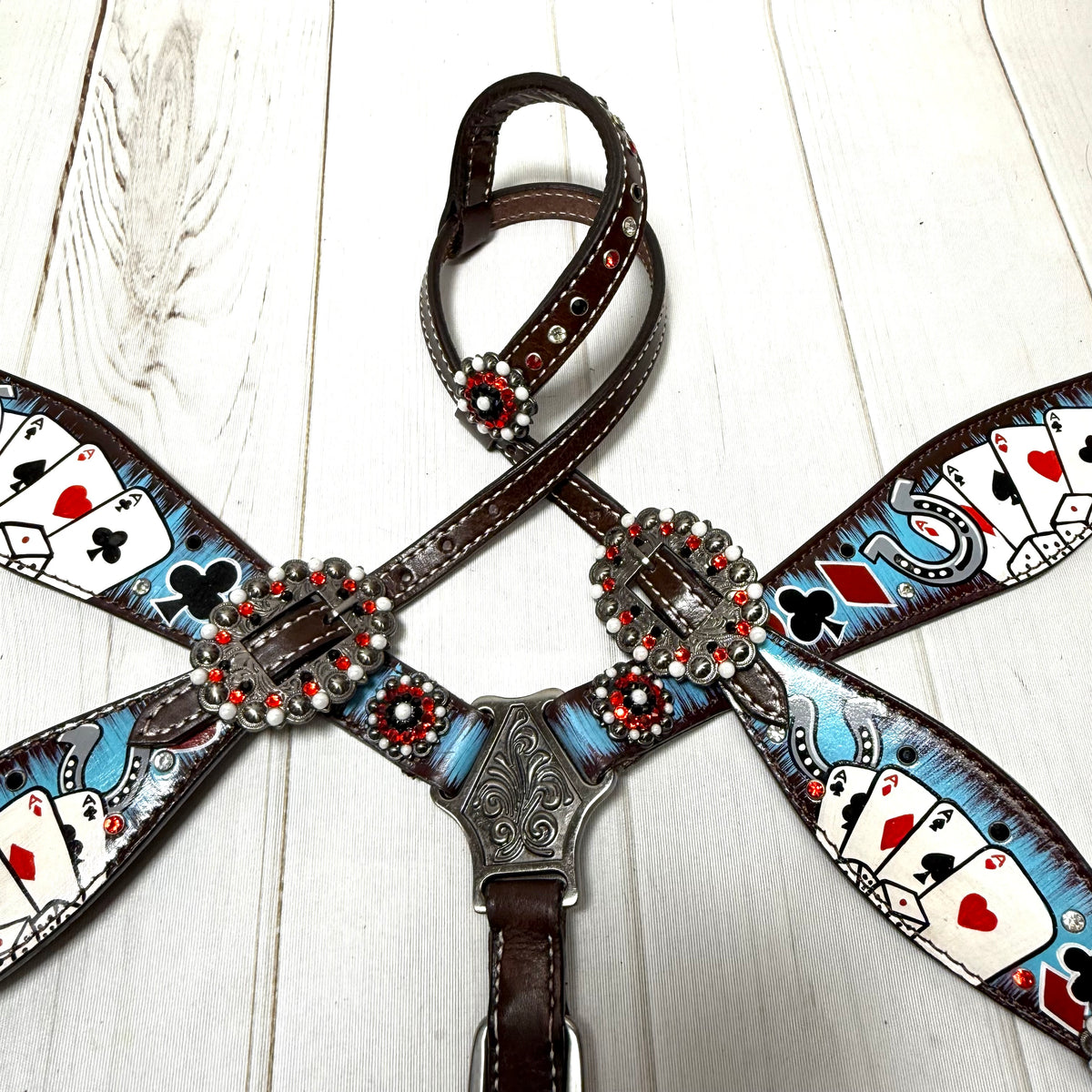 Lucky Draw Painted Aces Crystal Studded Tack Set