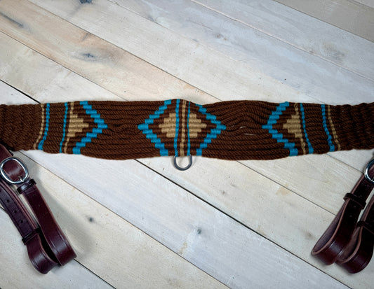 Teal and Brown Mohair Wool Tripping Collar