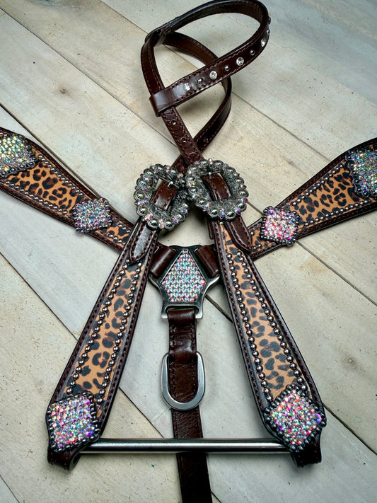 Crystal Concho Cheetah Tack set
