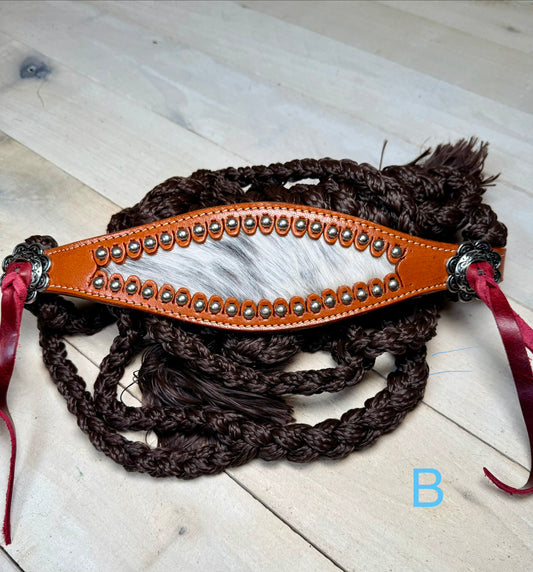 Hide On Studded Mule Tape Bronc Halter with Lead