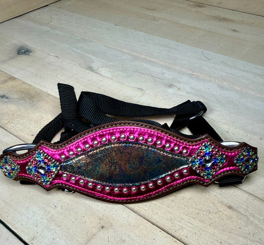 Rainbow Metallic Pink Bronc Halter