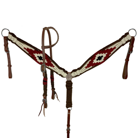 Red, Brown and Cream Corded Tack Set