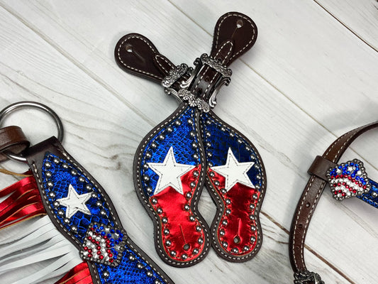 Patriotic American Spur Straps