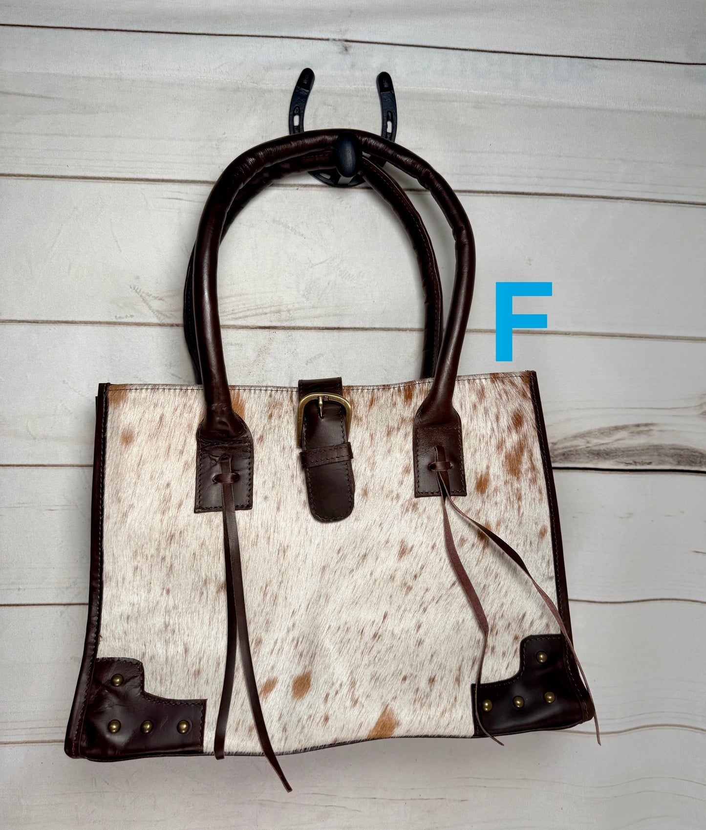 Hair-on Cowhide Leather Shoulder Handbag