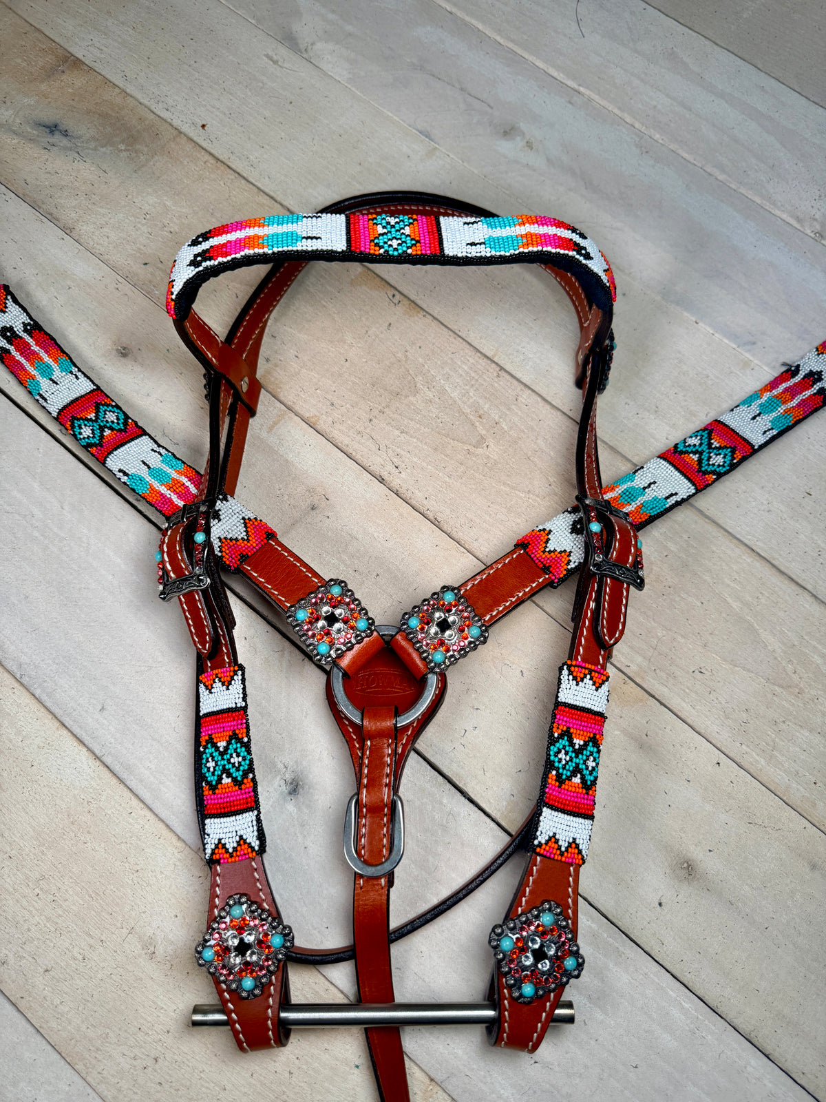 Sunset Tribal Beaded Wither Strap