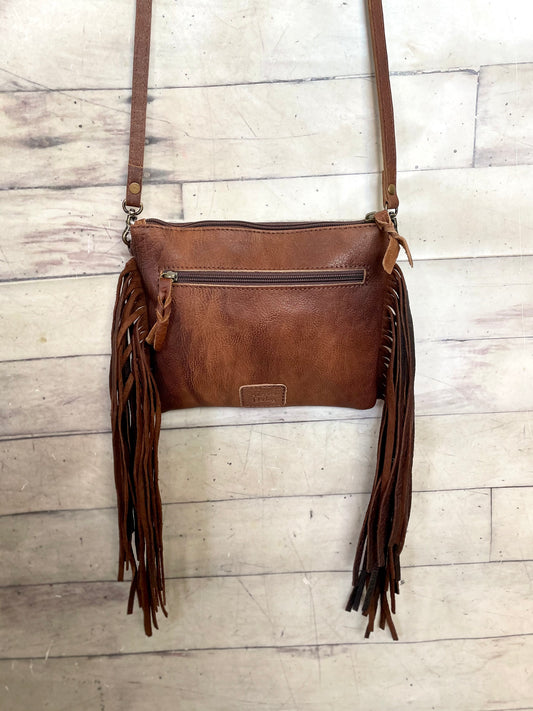Team Roper Branded Hide Medium Size Leather Fringe Handbag
