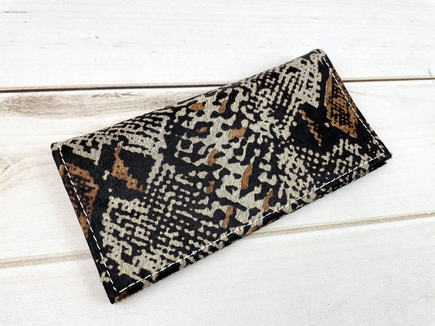 Snakeskin Print on Hide Wallet