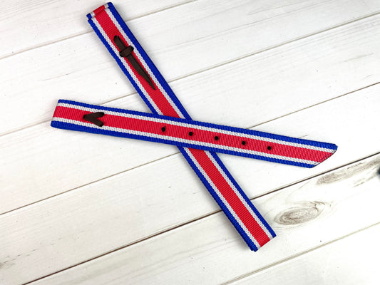 Red White Blue Stripe Cinch Strap Set