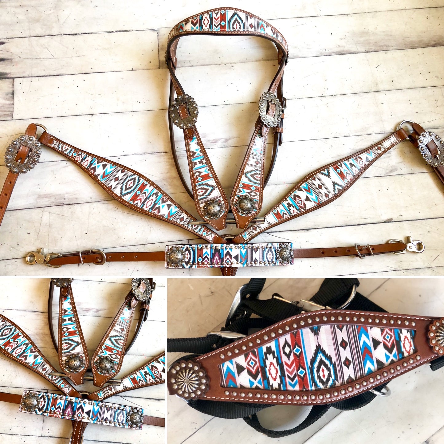 Multi Colored Navajo Diamond Pattern Tack Set