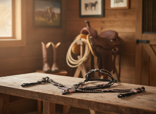 Copper Stud and Concho Leather Cut Out Set