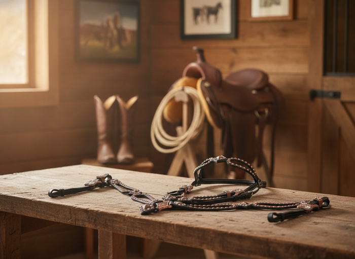 Copper Stud and Concho Leather Cut Out Set
