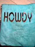 Turquoise Hide Howdy Large Crossbody Bag with Leather Fringe
