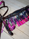Rainbow Metallic Pink Tassel Tack Set