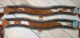 Daisy Tooled Hide On Leather Tripping Collar