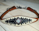 Stingray Black and Silver Studded Wither Strap