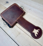 Cowhide Basket Weave Leather Tooled Saddle Bag