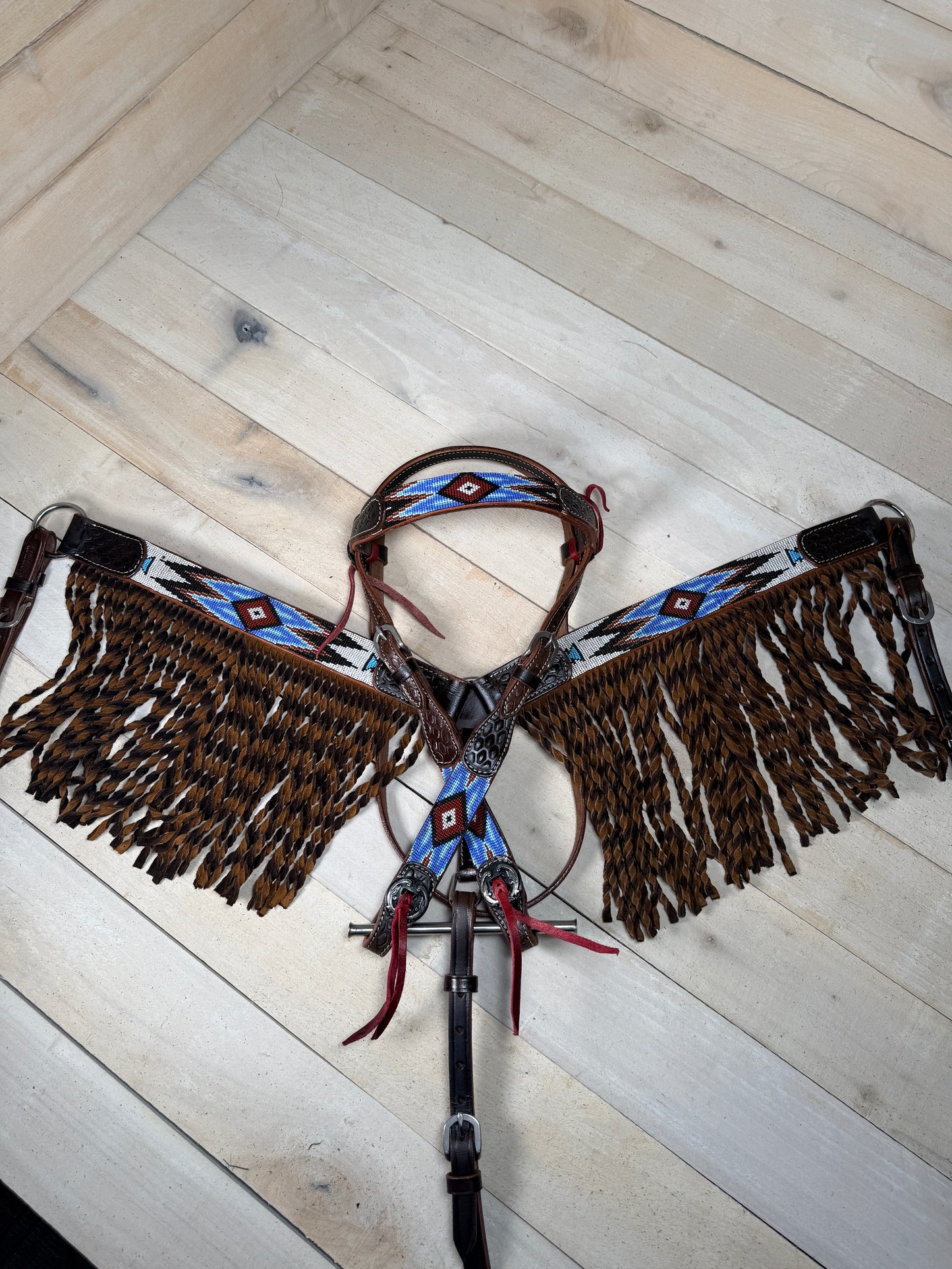 Sky Beaded Chocolate Twisted Tack Set