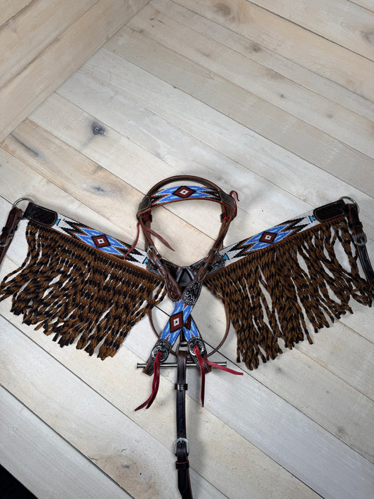 Sky Beaded Chocolate Twisted Tack Set