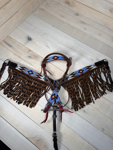 Sky Beaded Chocolate Twisted Tack Set