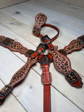 Cheetah Print Crystal Concho Tack Set