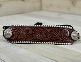 Two Tone Leather with Rawhide Whipstitch Bronc Halter
