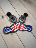 American Flag Painted Spur Straps
