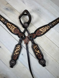 Sunflower Hair-on Cheetah Barrel Racer Concho Tack Set