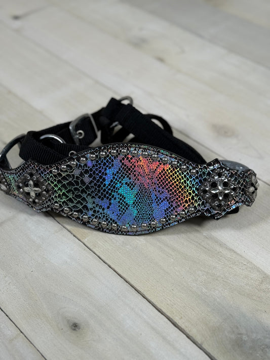 Iridescent Snake Skin Pattern Bronc Halter