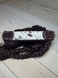 Floral Tooled Hair On Hide Mule Tape Halter