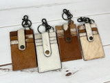 Brown Cowhide Keychain Card Holder