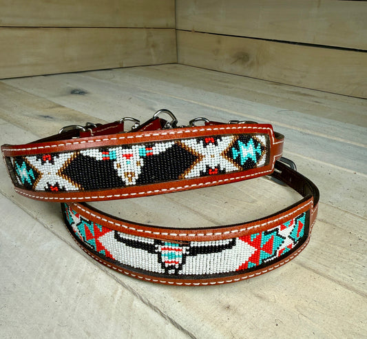 Steer/Bull Beaded Wither Strap