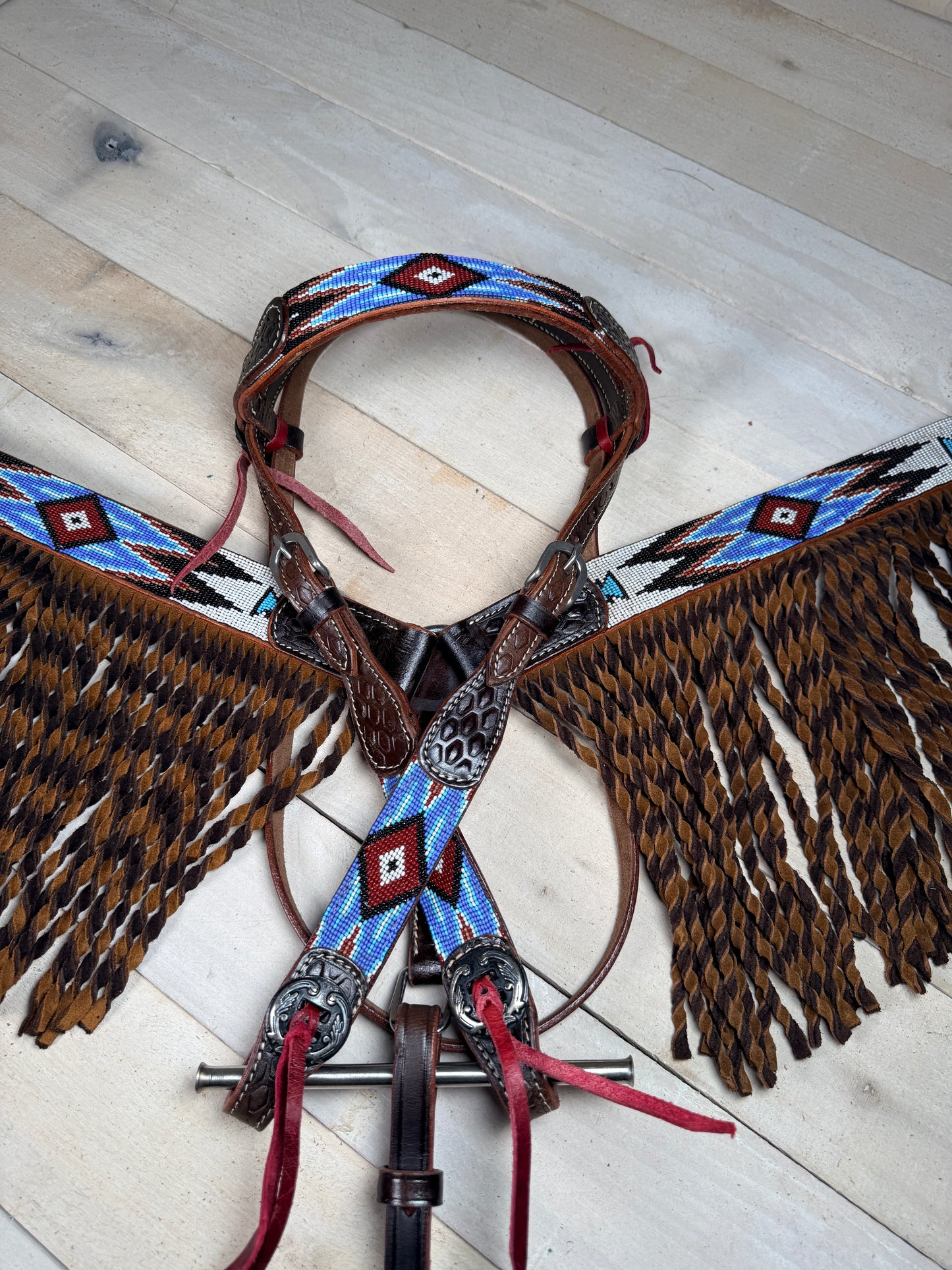 Sky Beaded Chocolate Twisted Tack Set