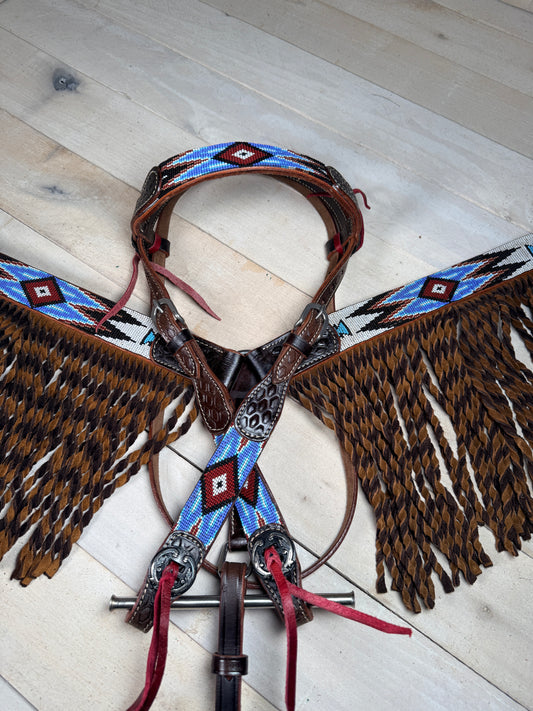 Sky Beaded Chocolate Twisted Tack Set