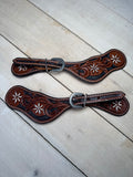 Dark Oil Argentina Cowhide Spur Straps