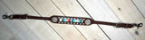 Dark Brown Leather Serape Inset Wither Strap