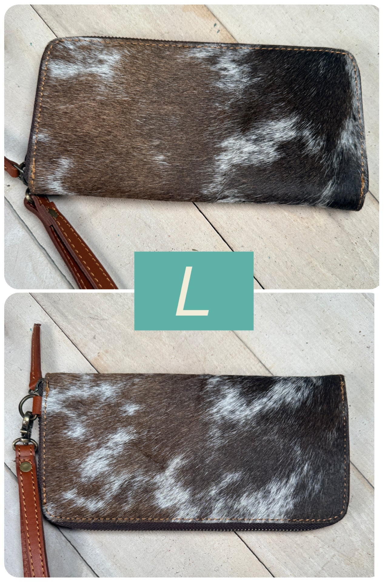 Brown Cowhide Leather Outer Wallet