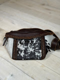 Cowhide Leather Braided Crossbody/Waist Bag