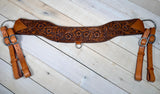 Floral Tooled Black Whipstitch Tripping Collar