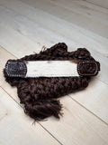 Floral Tooled Hair On Hide Mule Tape Halter