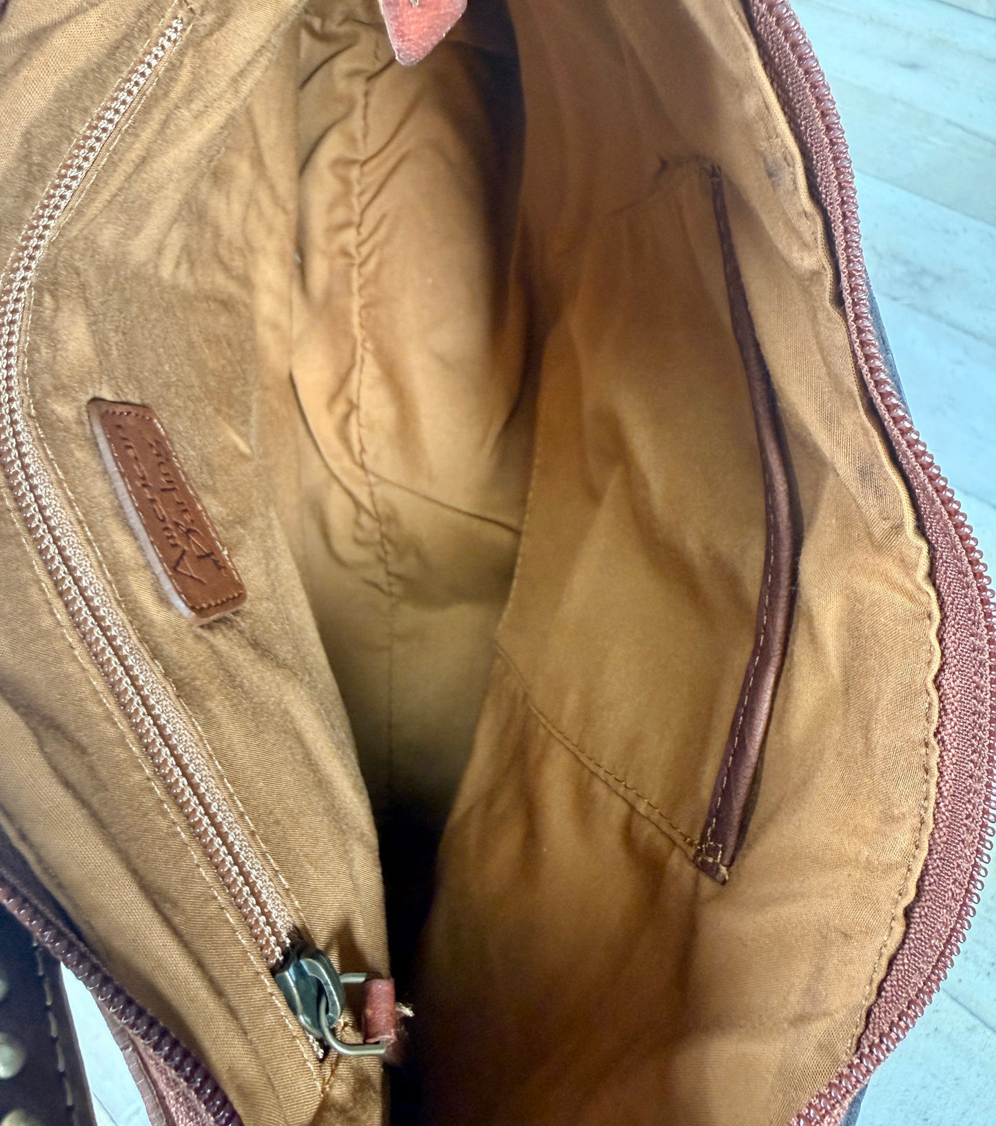 Basket Weave Leather with Turquoise Stone Hobo Bag
