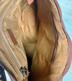 Basket Weave Leather with Turquoise Stone Hobo Bag