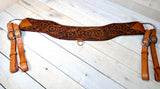 Floral Tooled Black Whipstitch Tripping Collar