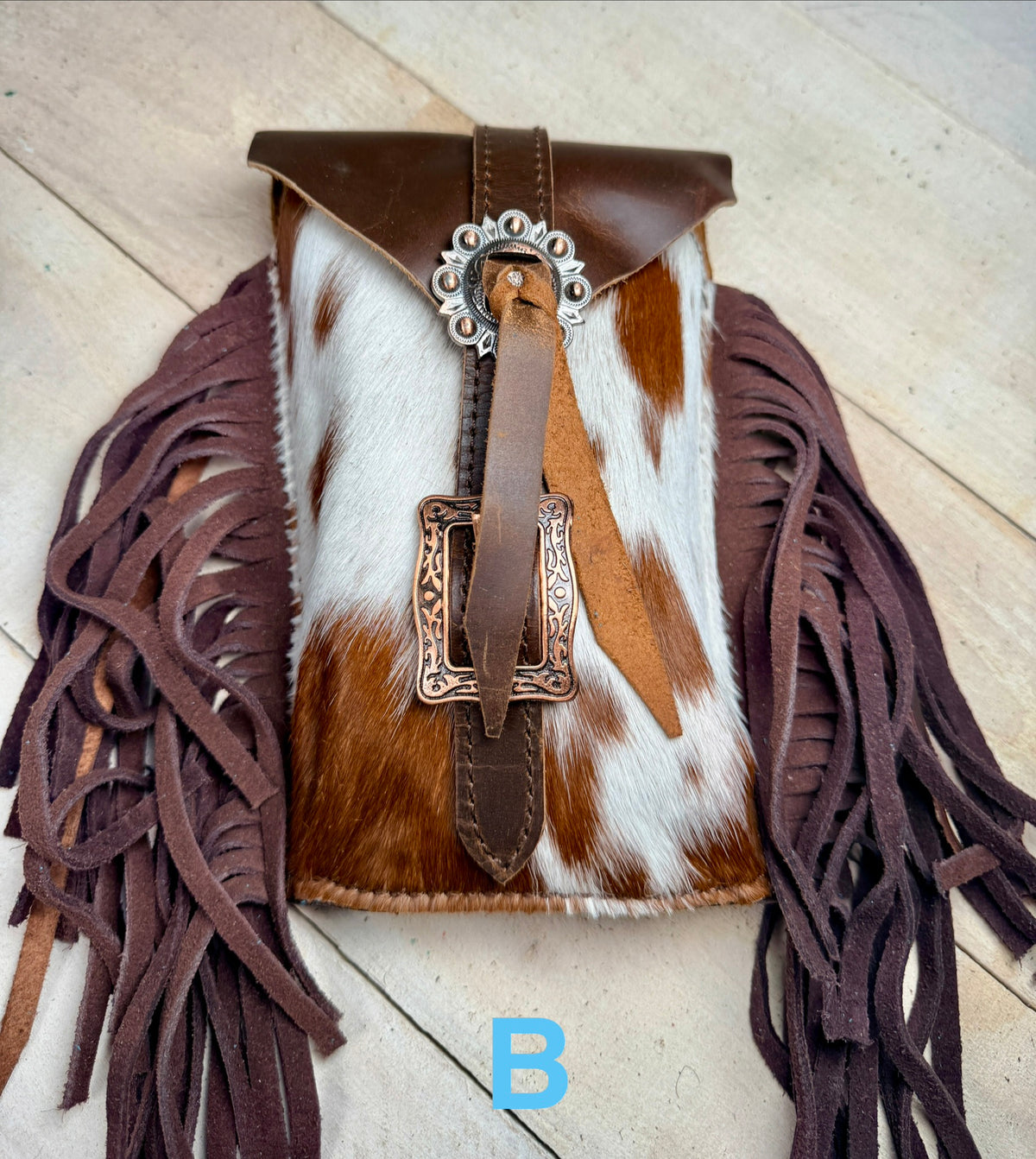 Hide and Fringe Cinch Saddle Bag