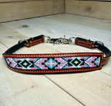 Pastel Lavender, Pink and Turquoise Beaded Wither Strap