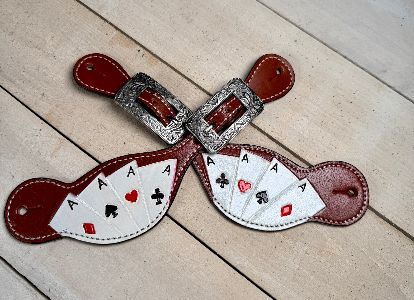 Vegas Aces Painted Spur Straps