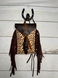 Leopard Hide Cinch Saddle Bag